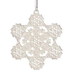 Clearance 2024 Sterling Silver Star and Snowflake Ornament Set Ornaments