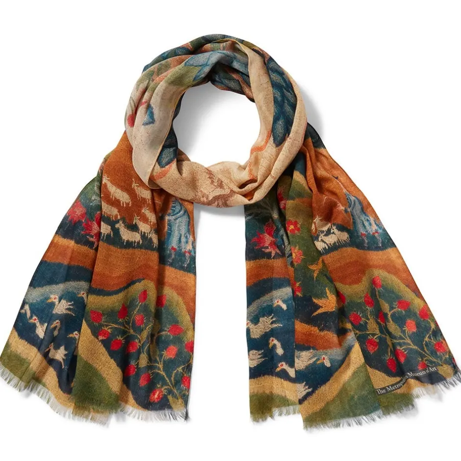 Best American Folk Art Landscape Oblong Scarf Scarves & Wraps