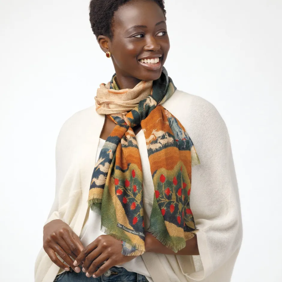Best American Folk Art Landscape Oblong Scarf Scarves & Wraps