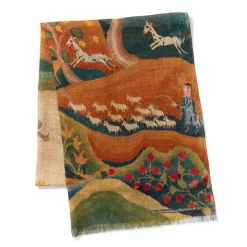 Best American Folk Art Landscape Oblong Scarf Scarves & Wraps