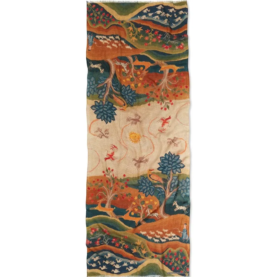 Best American Folk Art Landscape Oblong Scarf Scarves & Wraps