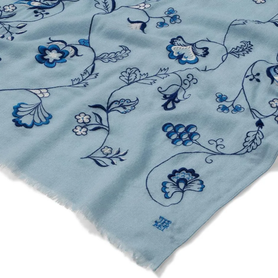 Clearance American Vines Embroidered Shawl Scarves & Wraps