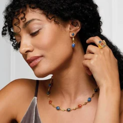 Ancient Gems Multistone Statement Necklace and Triple-Drop Lapis Earrings Set Jewelry Sets