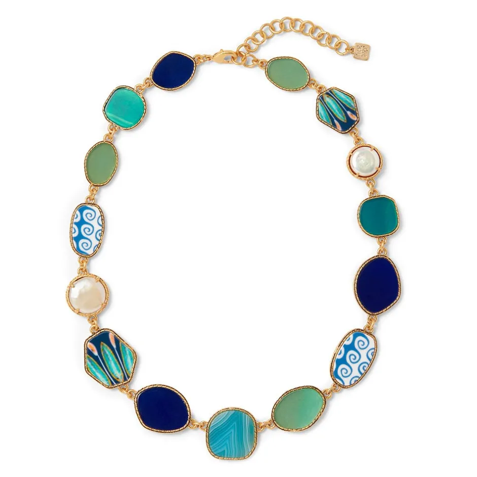 Discount Ancient Mixed Motifs Glass Statement Necklace Necklaces