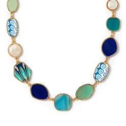 Discount Ancient Mixed Motifs Glass Statement Necklace Necklaces