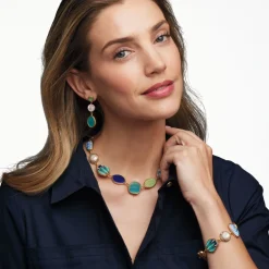 Discount Ancient Mixed Motifs Glass Statement Necklace Necklaces