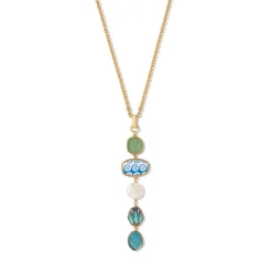 Sale Ancient Mixed Motifs Glass Pendant Drop Necklace Necklaces