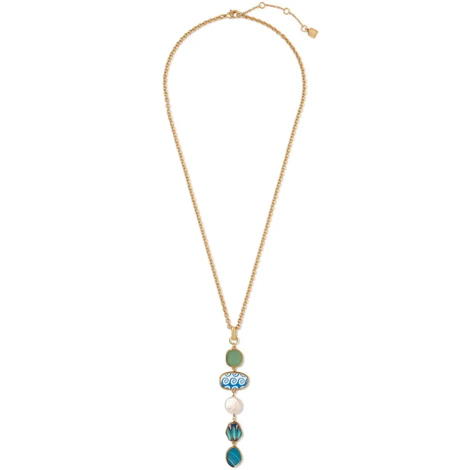 Sale Ancient Mixed Motifs Glass Pendant Drop Necklace Necklaces