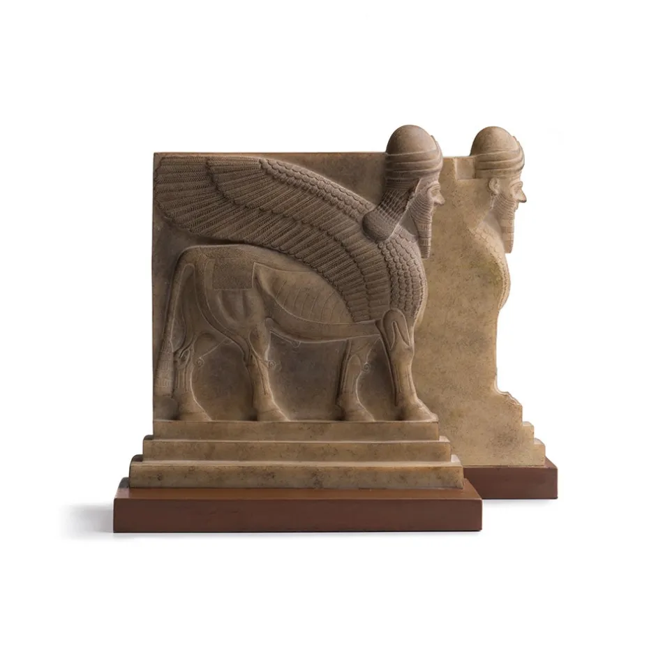 Clearance Assyrian Palace Guard Bookends Sculpture|Decorative Accents