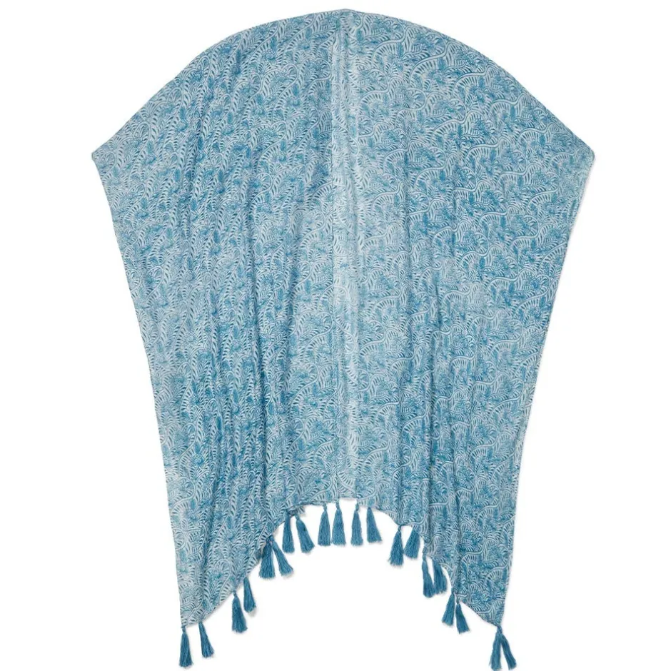New Blue & White Qing Floral Cover-Up Clothing