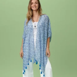New Blue & White Qing Floral Cover-Up Clothing