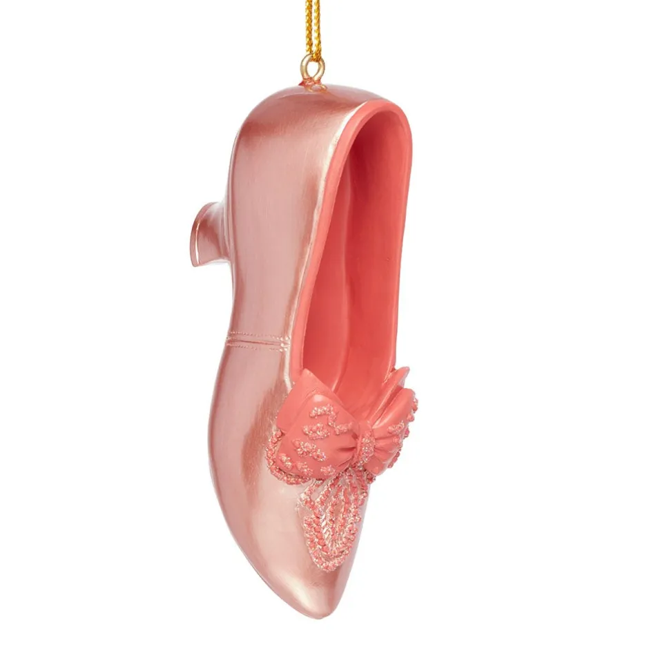 Hot Bow-Bedecked Evening Slipper Shoe Ornament Ornaments