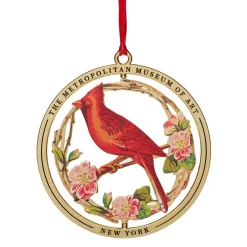 New Cardinal Grosbeak Spinning Ornament Ornaments