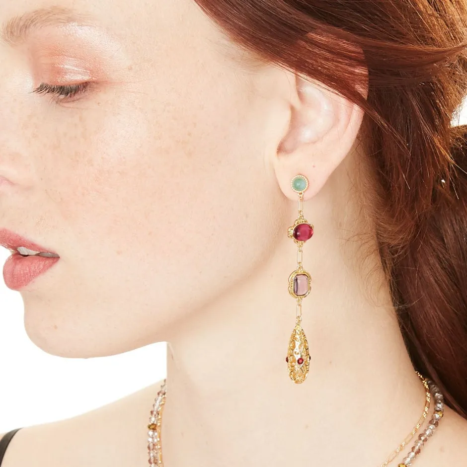 Clearance Cascading Gems Drop Earrings Earrings