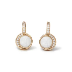 Sale Celestial Symbols Carved Mother-of-Pearl Coin Hoop Earrings Earrings