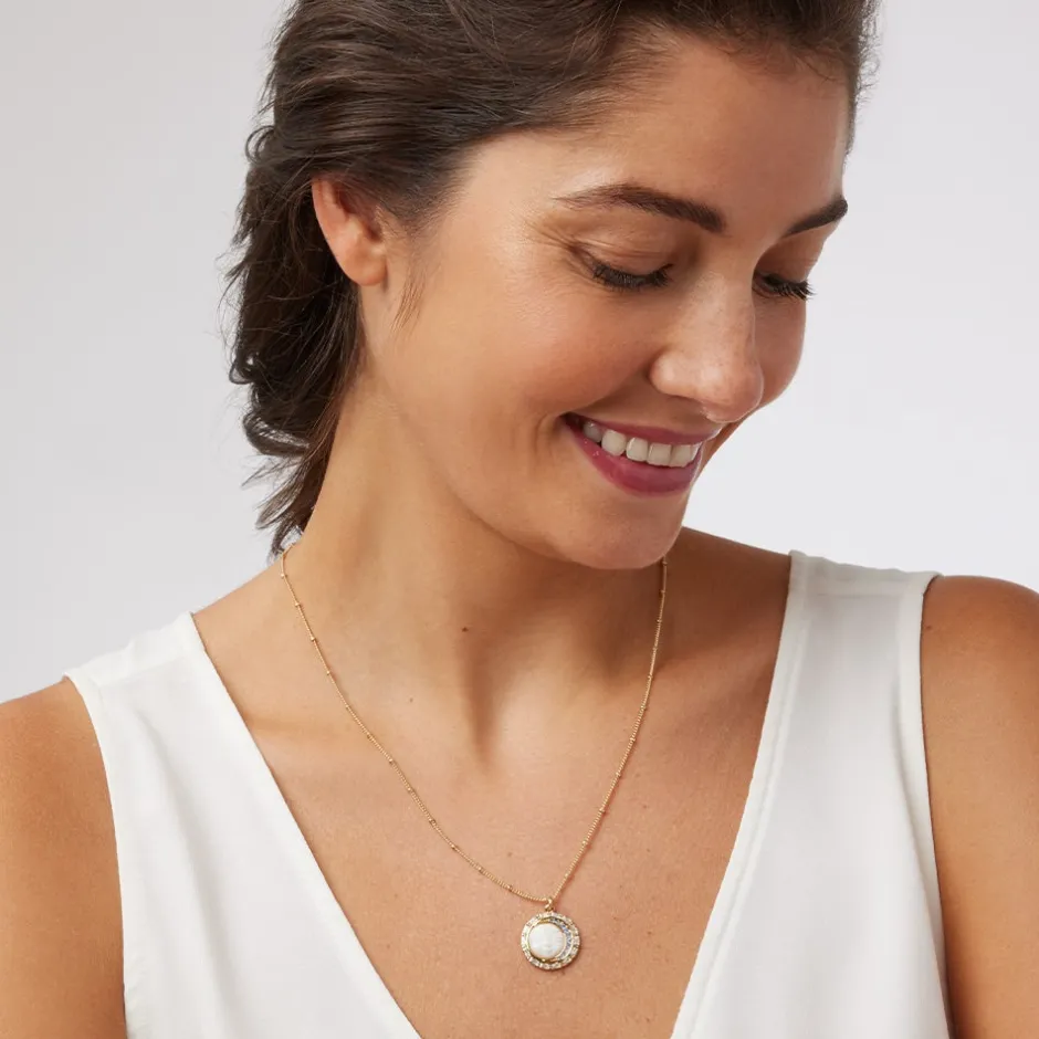 Best Celestial Symbols Carved Mother-of-Pearl Pendant Necklace Necklaces