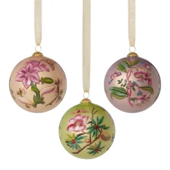 Sale Chelsea Botanicals Hand-Painted Glass Ornament Set Ornaments
