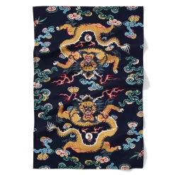 Hot Chinese Dragon Rank Badge Apron and Tea Towel Set Tableware