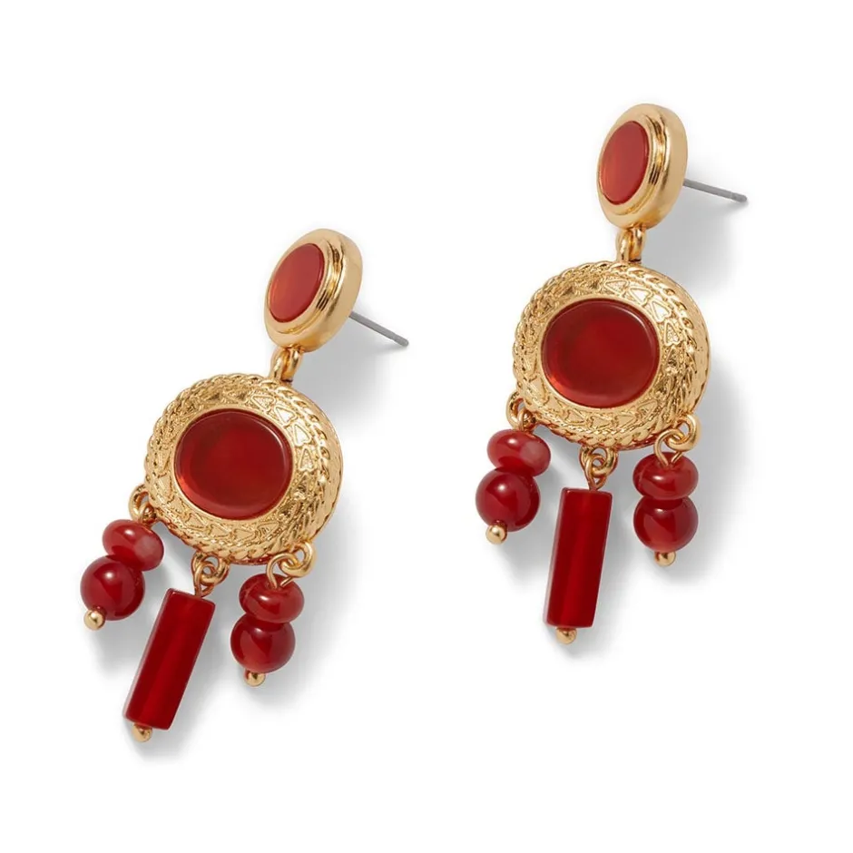 Outlet Classical Carnelian Chandelier Earrings Earrings