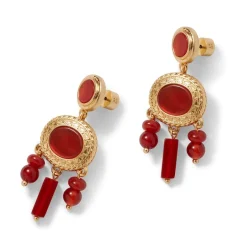 Outlet Classical Carnelian Chandelier Earrings Earrings