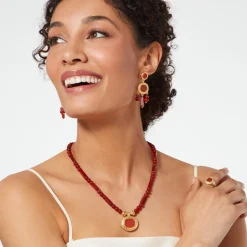 Outlet Classical Carnelian Chandelier Earrings Earrings