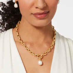 Outlet Cypriot Twist Pearl Chain Pendant Necklace Necklaces