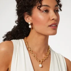 Outlet Cypriot Twist Pearl Chain Pendant Necklace Necklaces