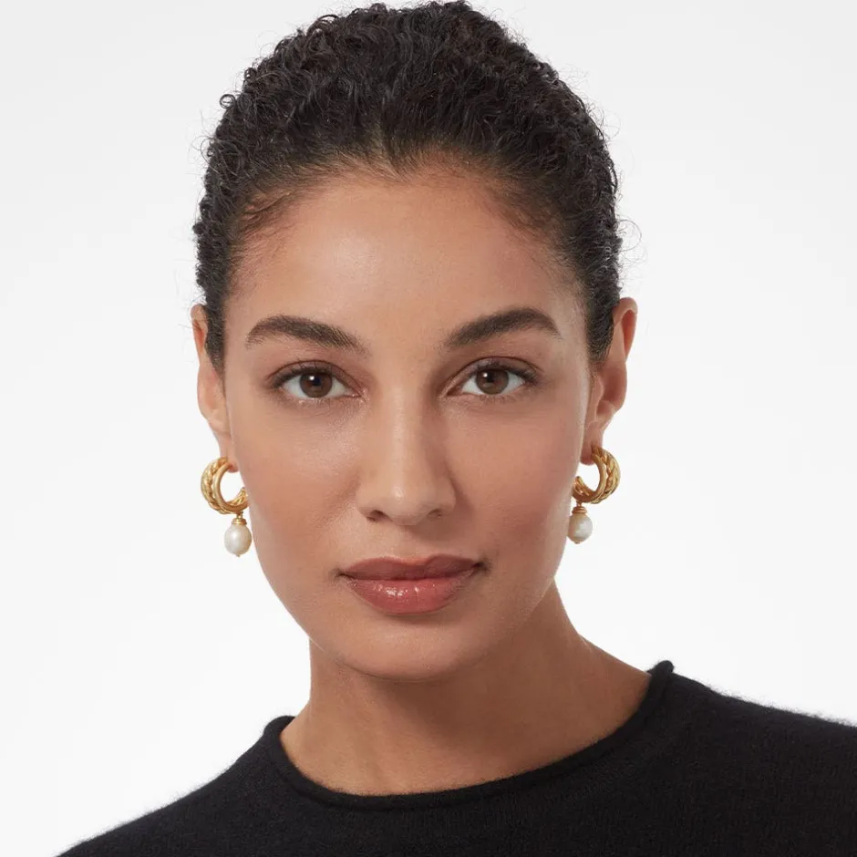 Best Cypriot Twist Pearl Chain Pendant Necklace and Triple-Hoop Earrings Set Jewelry Sets
