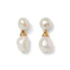 Hot Cypriot Twist Pearl Double-Drop Earrings Earrings