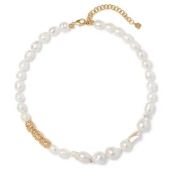 Clearance Cypriot Twist Pearl Necklace and Triple-Hoop Earrings Set Jewelry Sets