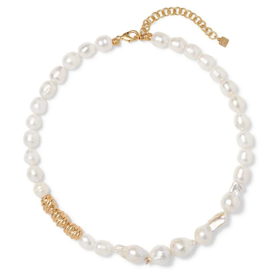Clearance Cypriot Twist Pearl Necklace and Triple-Hoop Earrings Set Jewelry Sets