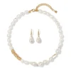 New Cypriot Twist Pearl Necklace and Drop Earrings Set Jewelry Sets