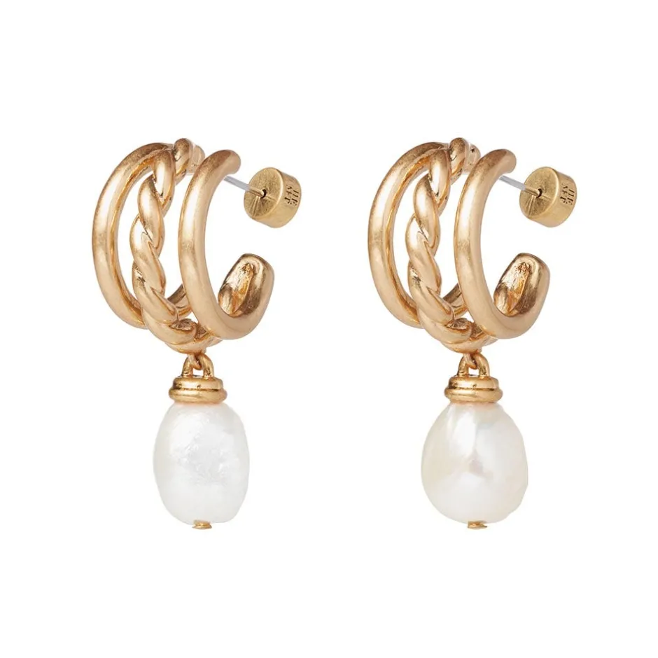 Online Cypriot Twist Pearl Triple-Hoop Earrings Earrings