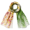 Best Daisy Garden Marbled Paper Oblong Silk Scarf Scarves & Wraps