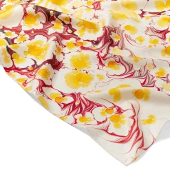 Best Daisy Garden Marbled Paper Oblong Silk Scarf Scarves & Wraps