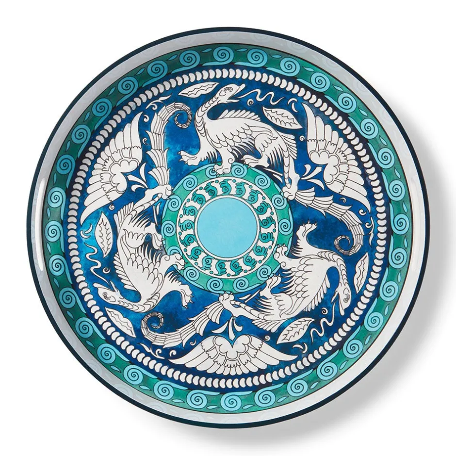 New De Morgan Stylized Dragons Lacquer Tray Tableware|Decorative Accents