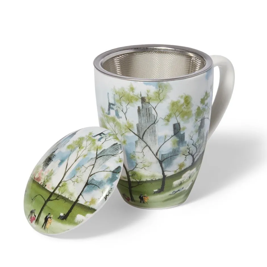 New Dehn Spring in Central Park Covered Mug with Tea Infuser Tableware