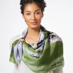 Sale Dehn Spring in Central Park Square Silk Scarf Scarves & Wraps