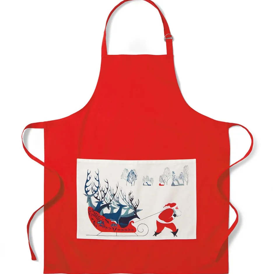 Best Earle Santa and Deer Apron with Pocket Tableware