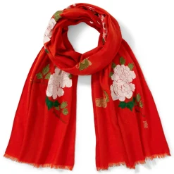 Clearance Edo Blossoms and Butterflies Embroidered Shawl Scarves & Wraps