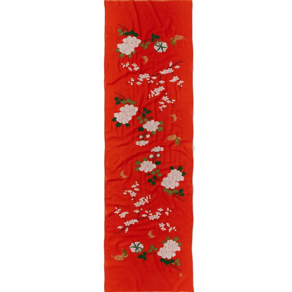 Clearance Edo Blossoms and Butterflies Embroidered Shawl Scarves & Wraps
