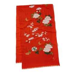 Clearance Edo Blossoms and Butterflies Embroidered Shawl Scarves & Wraps