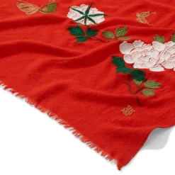 Clearance Edo Blossoms and Butterflies Embroidered Shawl Scarves & Wraps