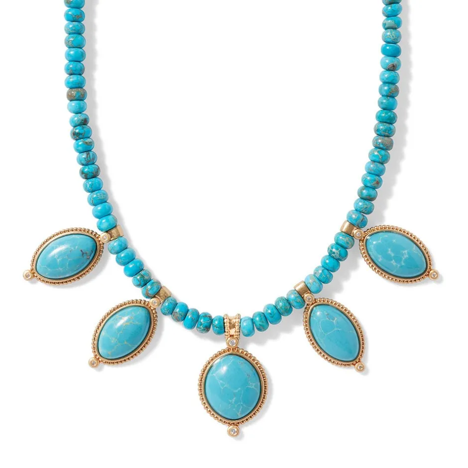 Outlet Egyptian Hathor Turquoise Multi-Drop Necklace Necklaces