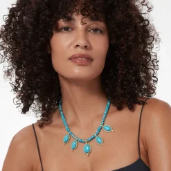 Outlet Egyptian Hathor Turquoise Multi-Drop Necklace Necklaces