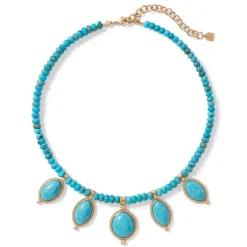 Outlet Egyptian Hathor Turquoise Multi-Drop Necklace Necklaces