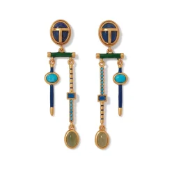 Sale Egyptian Heart Scarab Chandelier Earrings Earrings