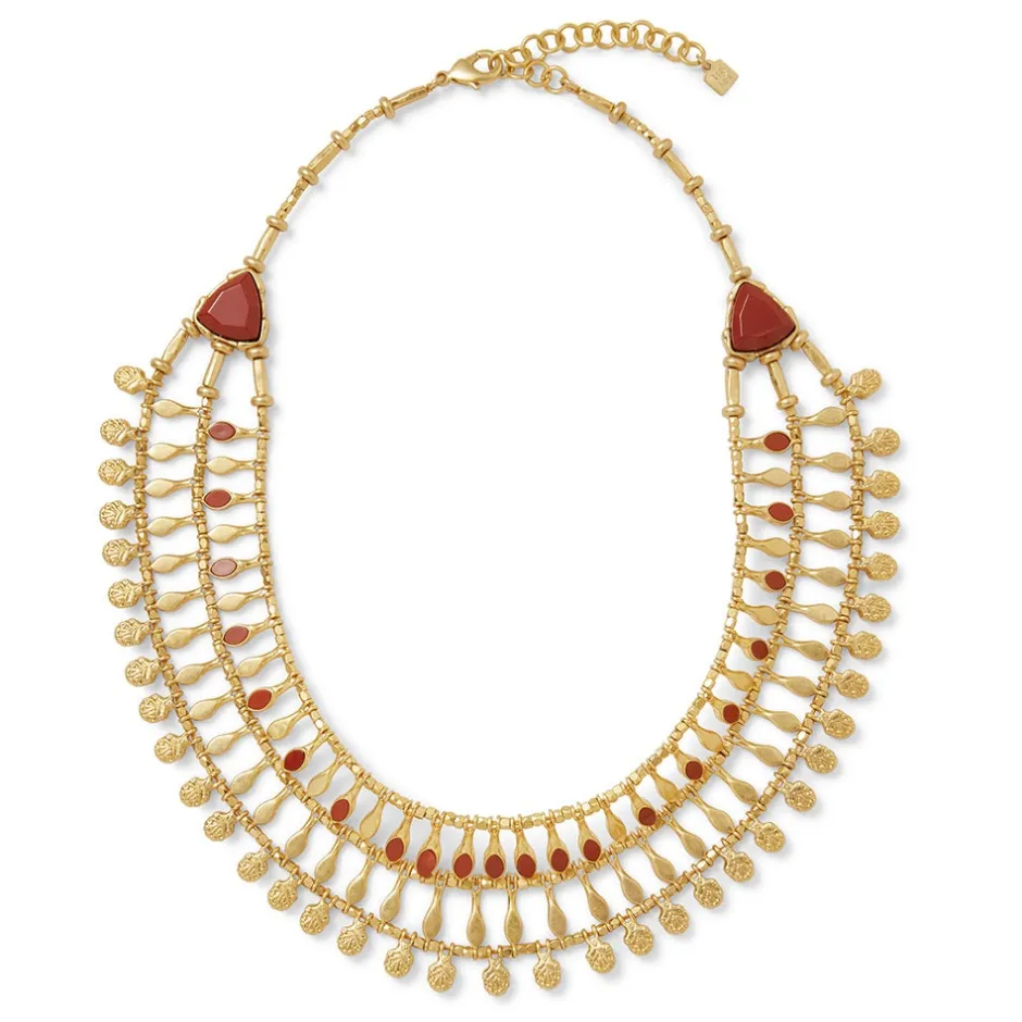 Sale Egyptian Nefer Amulet Red Jasper Collar Necklace Necklaces
