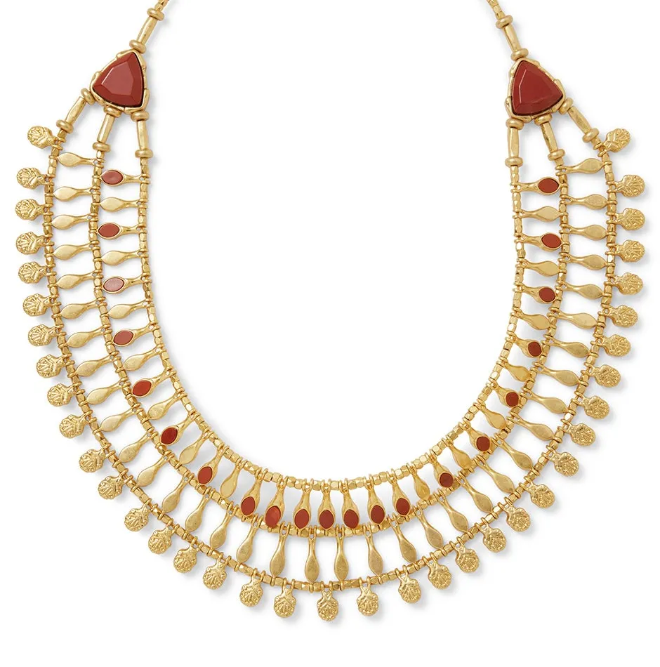 Sale Egyptian Nefer Amulet Red Jasper Collar Necklace Necklaces