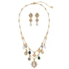 New European Cameo Charm Necklace and Drop Earrings Set Jewelry Sets
